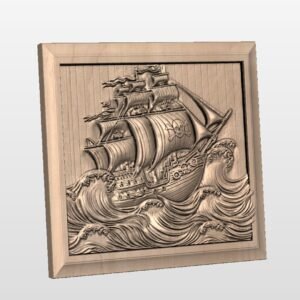 Pirate Ship in frame STL file