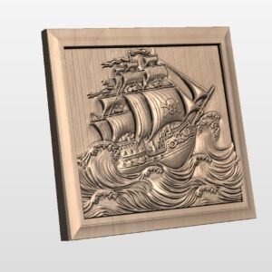 Pirate Ship in Angled frame STL file