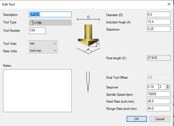 6.2 Degree 2D/3D Tapered Angled Ball Nosed Bit 6mm Shank - Image 4