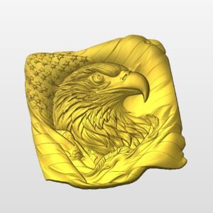 High Res American Eagle with flag 2 STL file