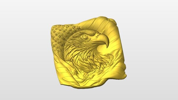 High Res American Eagle with flag 2 STL file