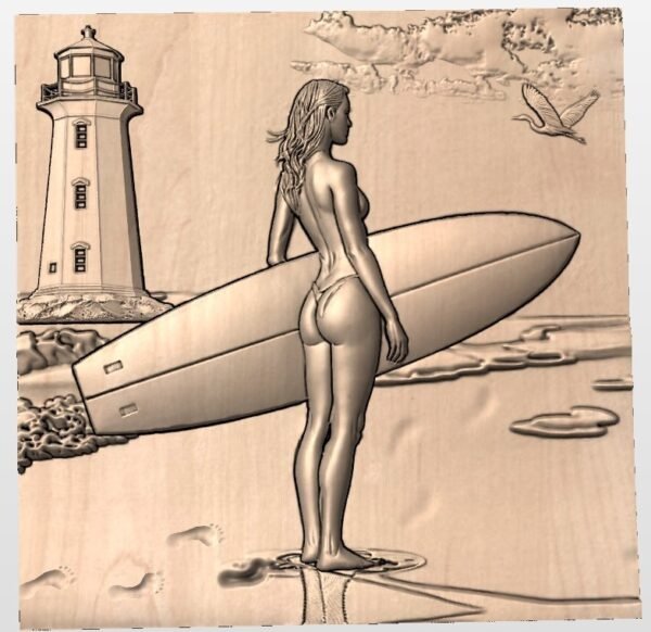 High Res Surfer Girl 1 STL file