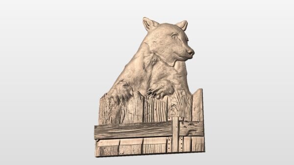 Bear on a Fence STL file