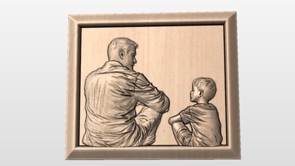 Father and Son in frame STL file