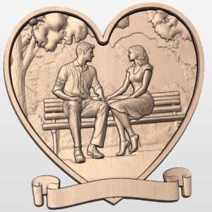 Man and woman on beach in love STL file