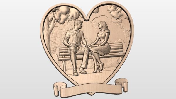 Man and woman on beach in love STL file
