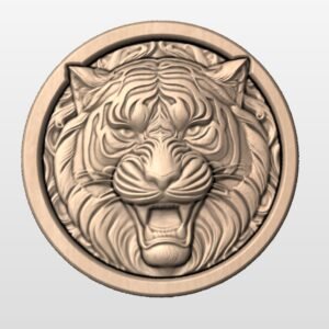 Tiger in Round Frame STL file