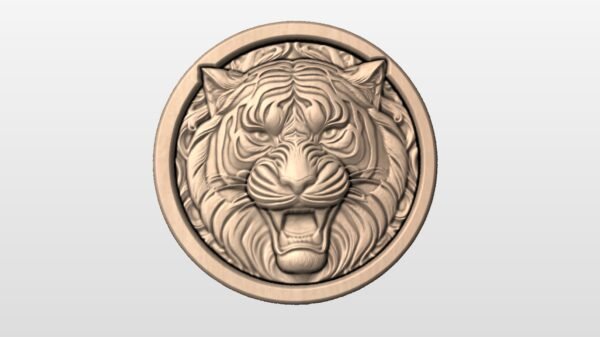 Tiger in Round Frame STL file