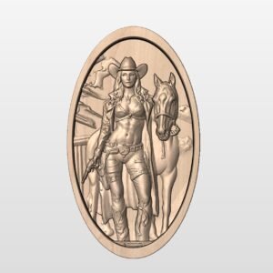 Cowgirl in Oval frame STL file