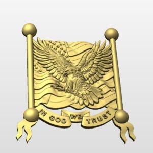In God We Trust Eagle and Flag STL file