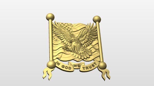 In God We Trust Eagle and Flag STL file