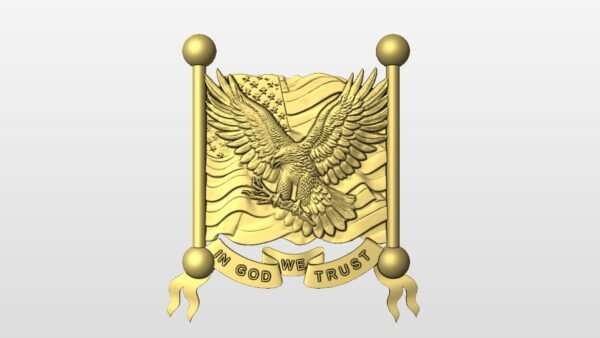 In God We Trust Eagle and Flag STL file - Image 2