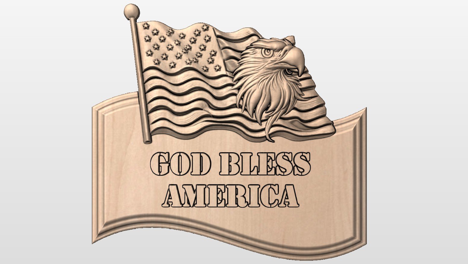 God Bless America banner STL file