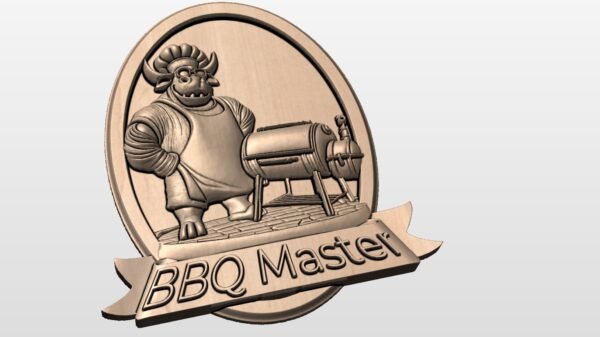 BBQ Master Cow in oval frame STL file - Image 2