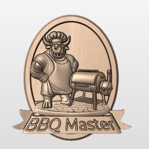 BBQ Master Cow in oval frame STL file