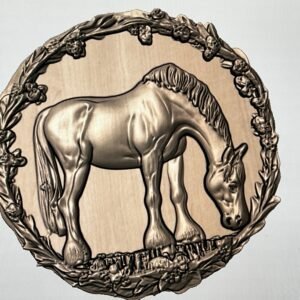 Clydesdale Horse in circle frame STL file