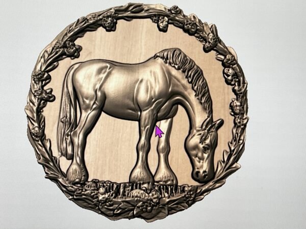 Clydesdale Horse in circle frame STL file - Image 3