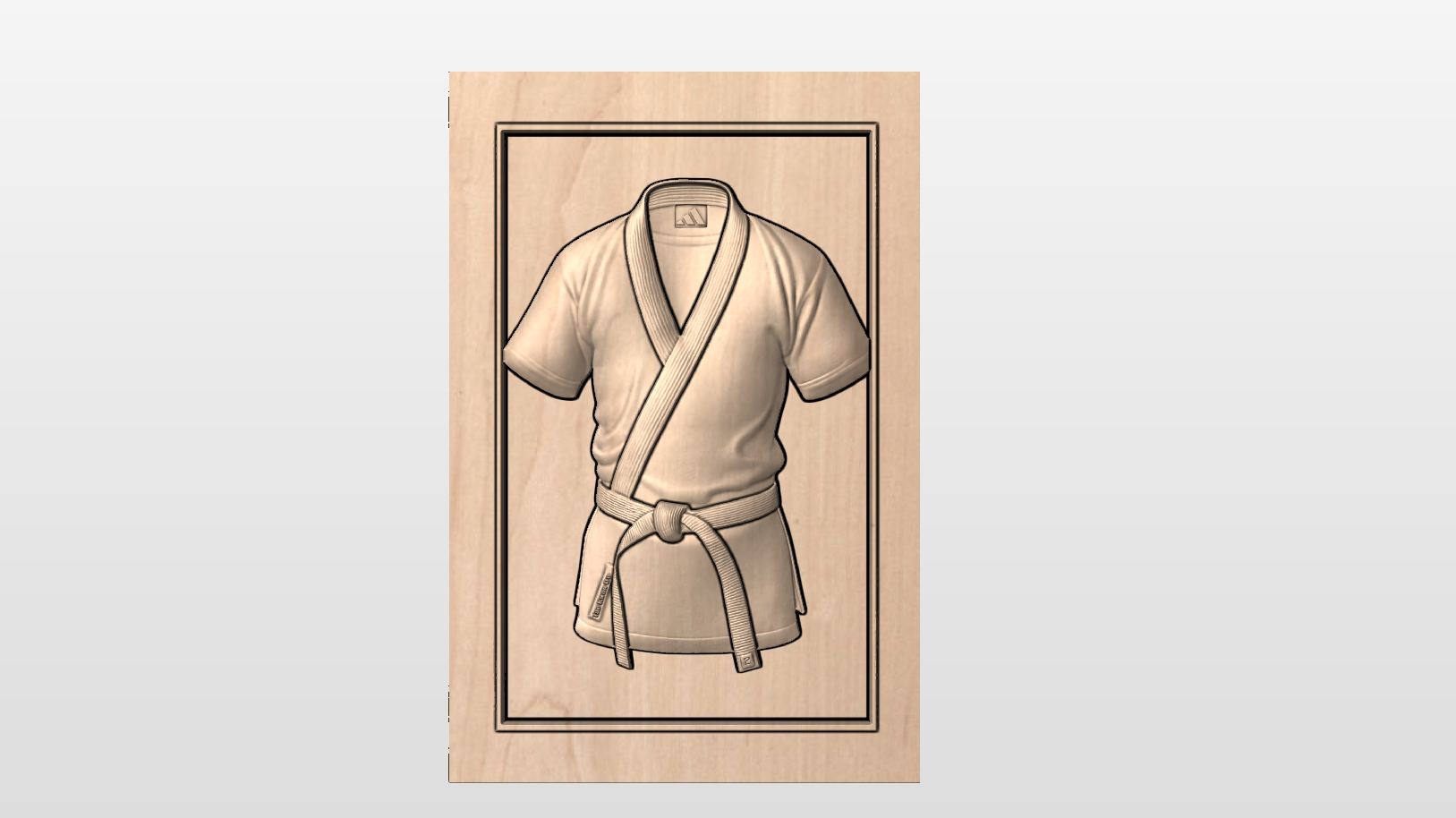 TKD Uniform in a Rectangle frame with border STL file