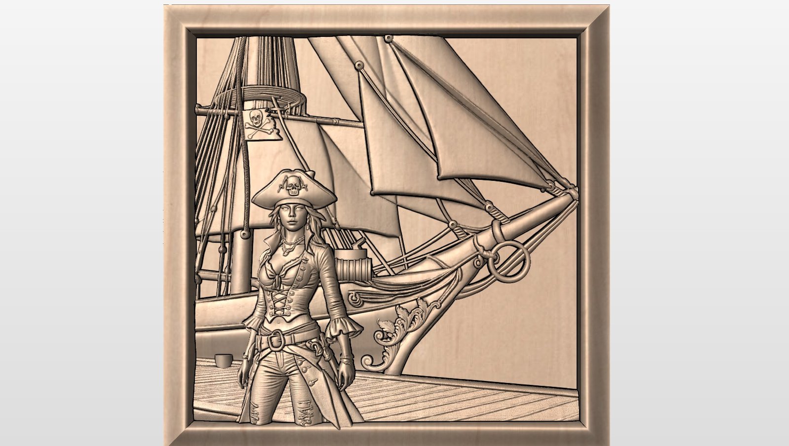 “Pirate lady on the dock” STL File