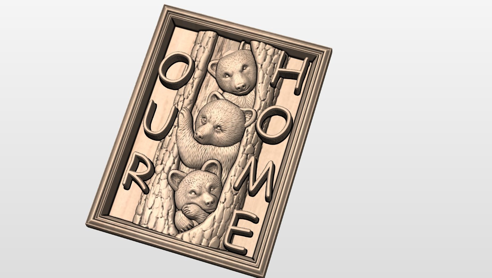 "Three bears home sign" STL File - Image 2