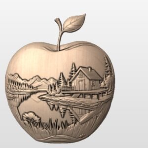 "Apple with cabin scene" STL File