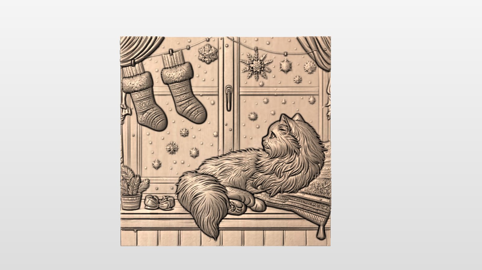 “Cat sitting by window” STL File