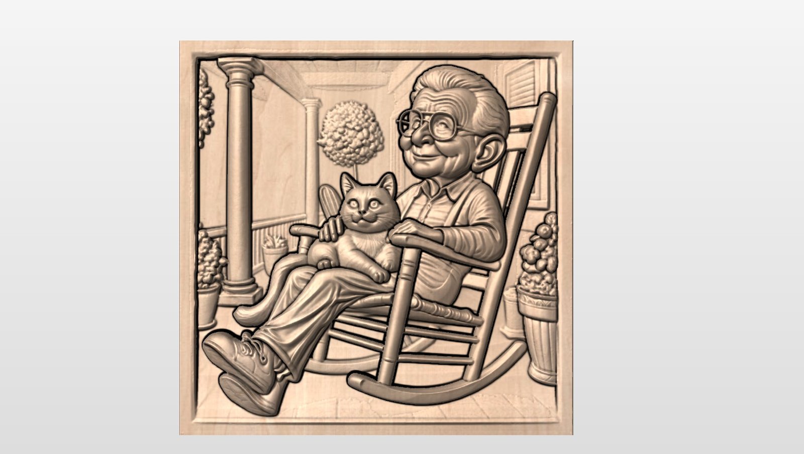 “Man sitting on porch” STL File