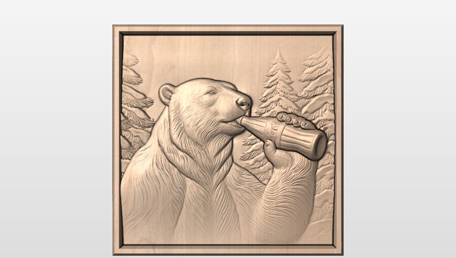 “Polar bear drinking soda” STL File