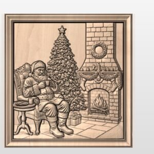 "Santa sitting by fireplace" STL File