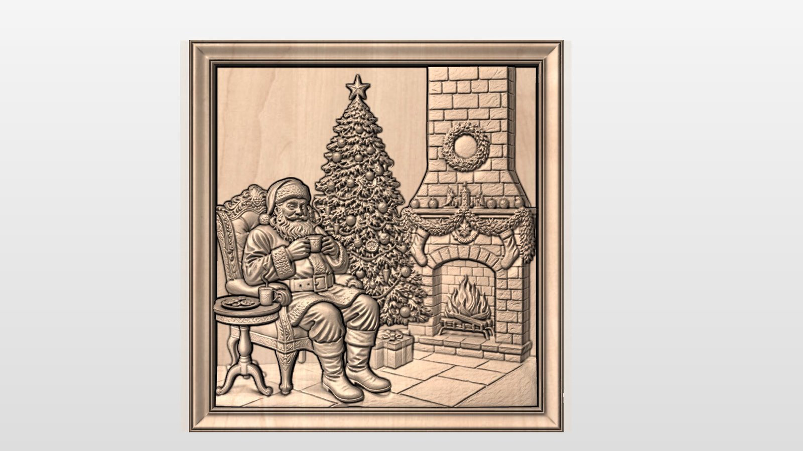 “Santa sitting by fireplace” STL File