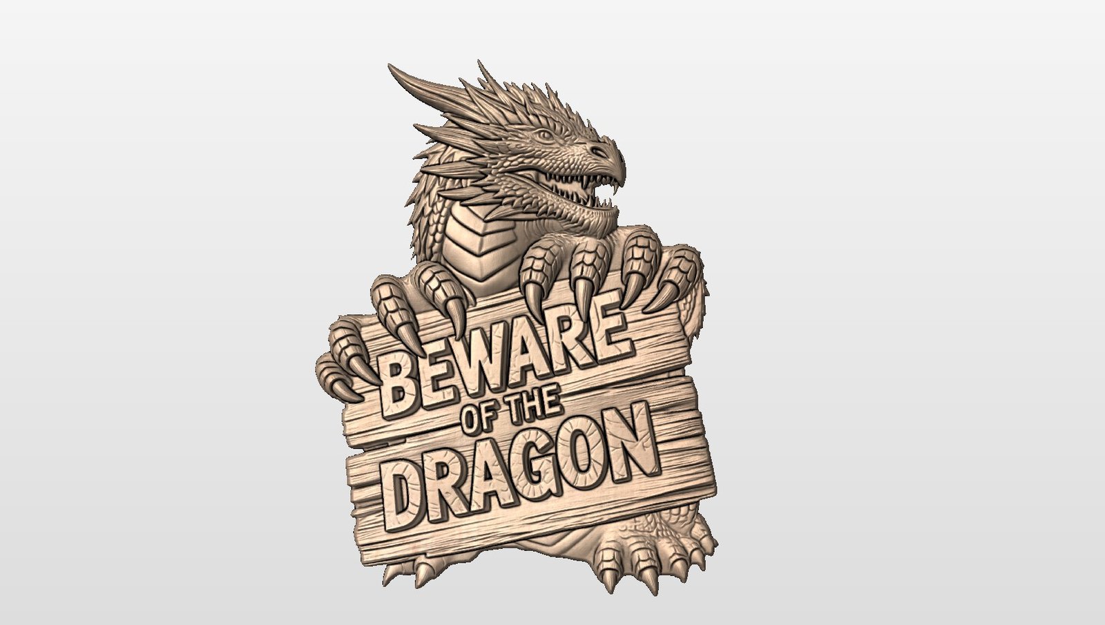 “Beware of dragon sign” STL File