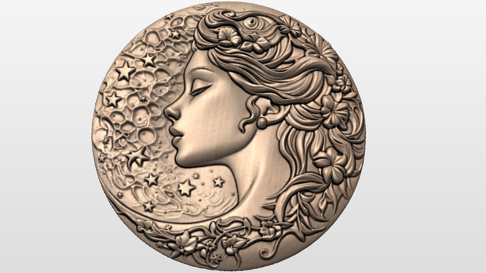 “Lady and the moon” STL File