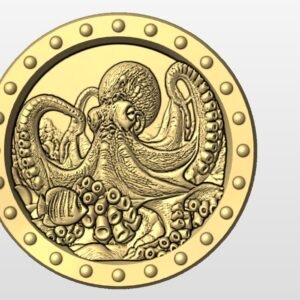 "Octopus in porthole frame" STL File