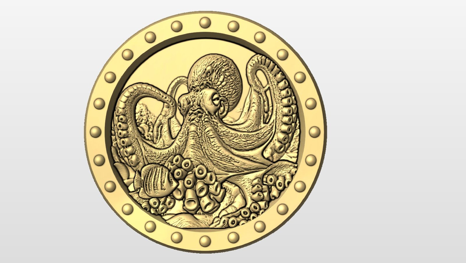 “Octopus in porthole frame” STL File