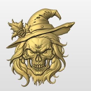 "Skull with Witches Hat" STL File