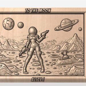 "Space girl in frame with text" STL File