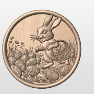 "Easter Bunny in round frame" STL File