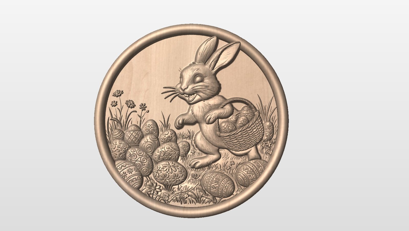 “Easter Bunny in round frame” STL File