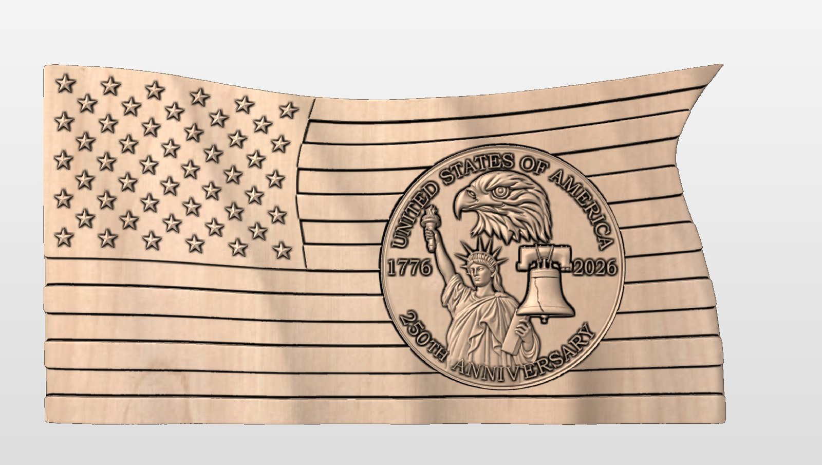 “American Flag 250th Anniversary” STL File