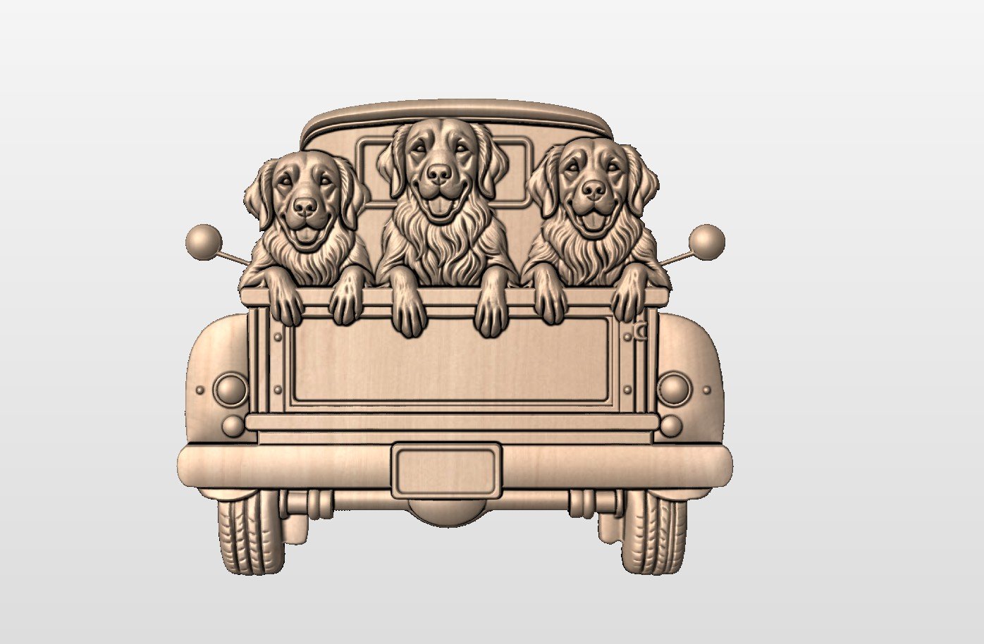 “Dogs in back of truck” STL File