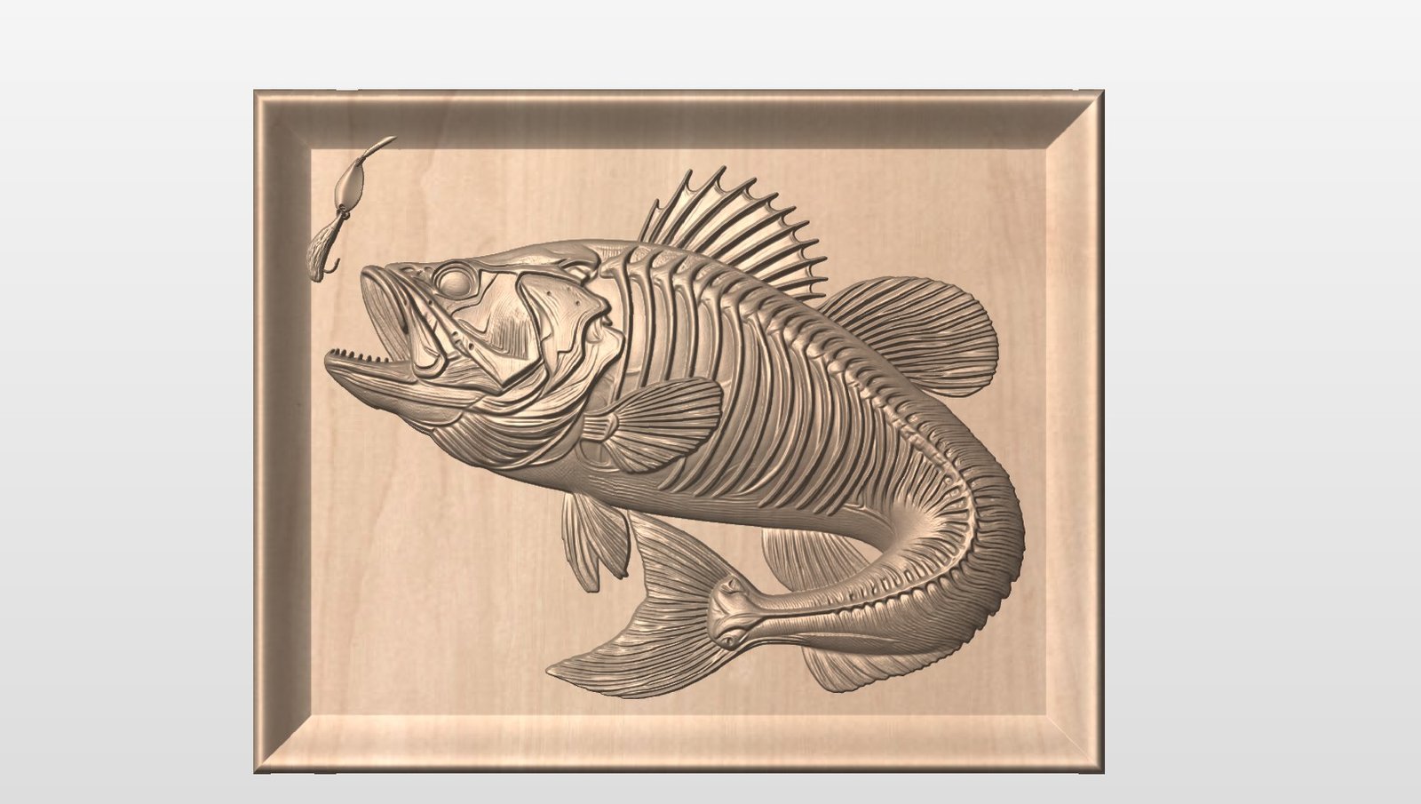 “Fish skeleton in frame” STL File