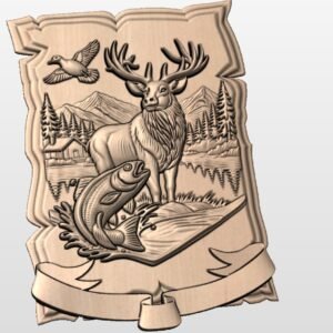"Hunting Plaque with blank ribbon" STL File