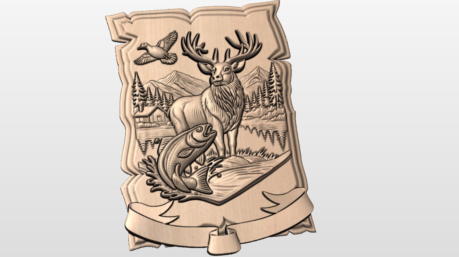 “Hunting Plaque with blank ribbon” STL File