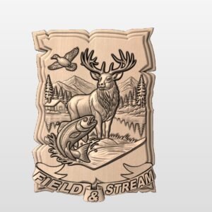 "Hunting Plaque with field and stream ribbon" STL File