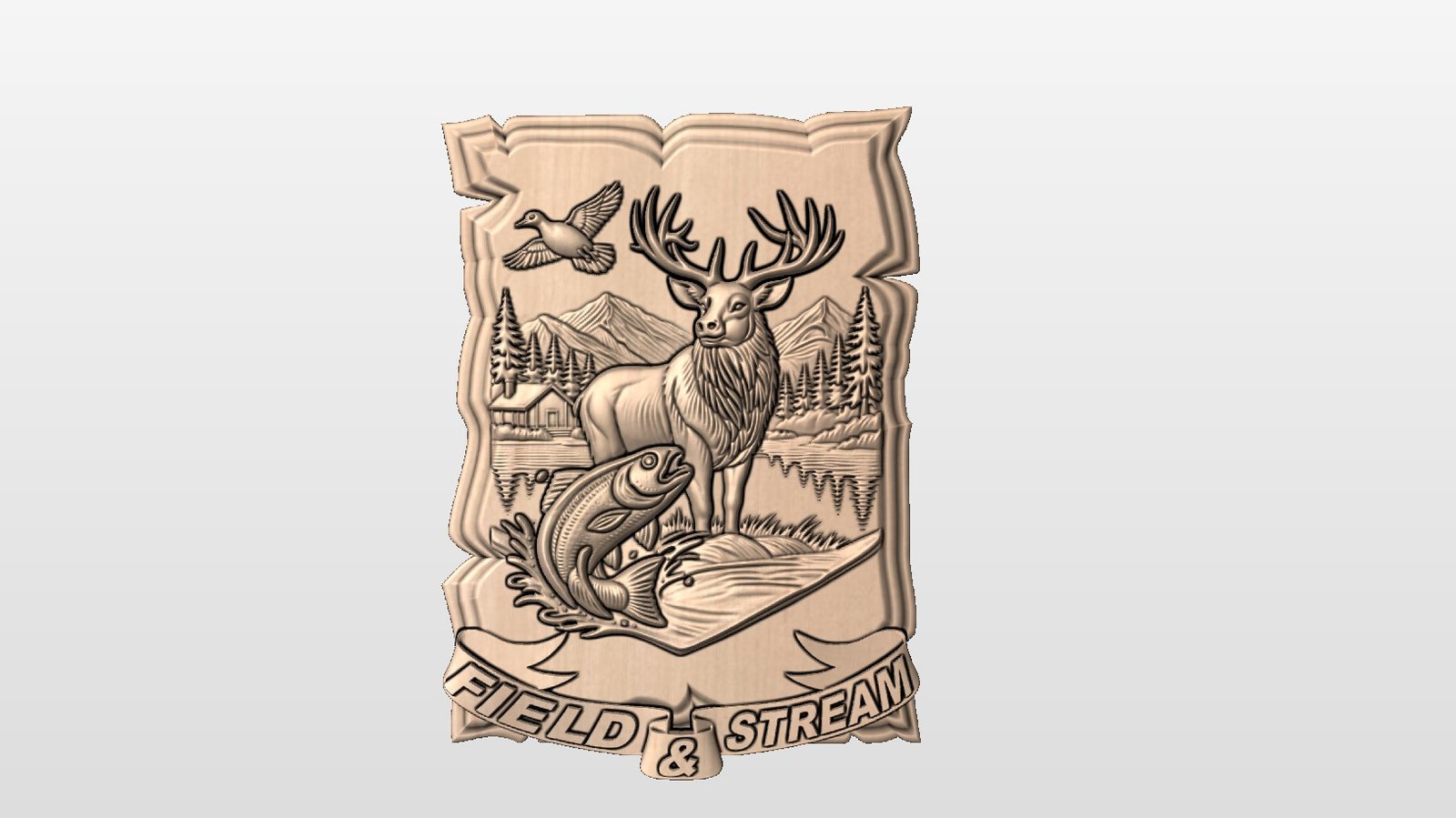 “Hunting Plaque with field and stream ribbon” STL File