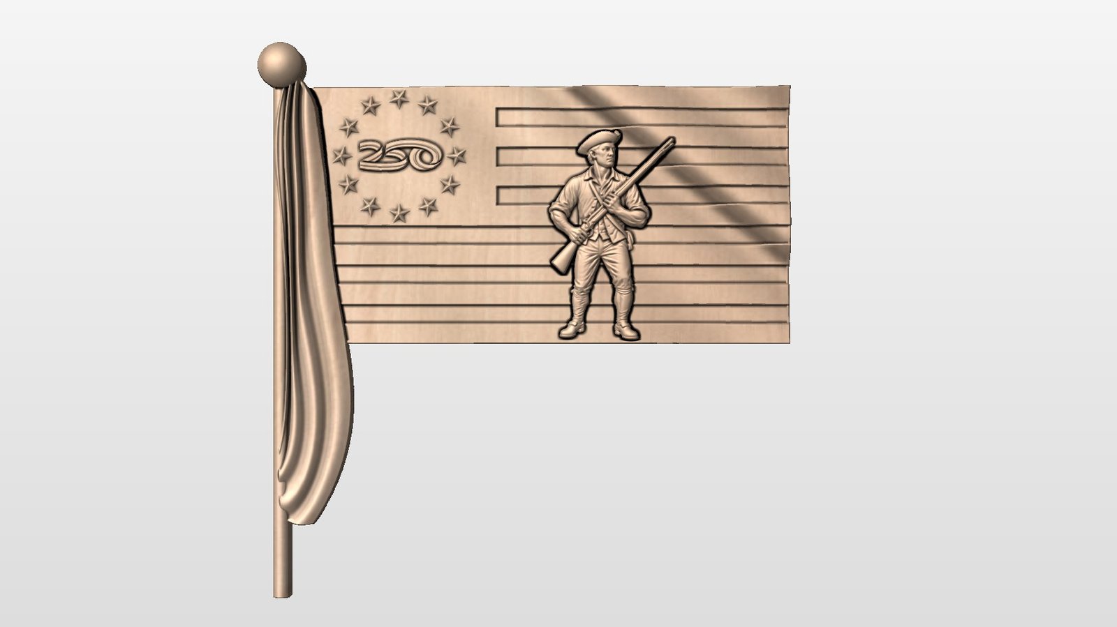 “250th Anniversary American Flag with Patriot” STL