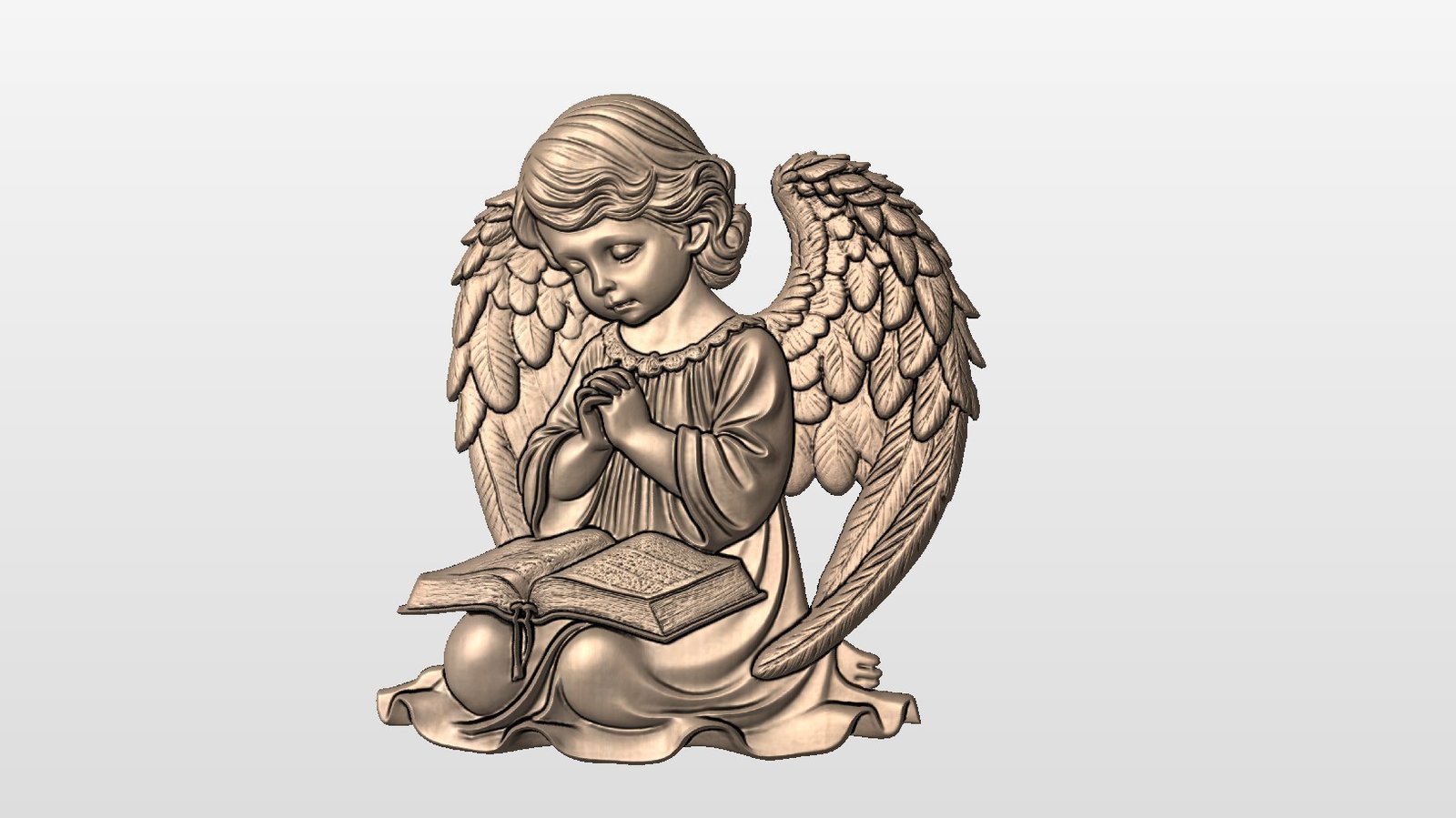 “Angel kneeling with book in prayer” STL