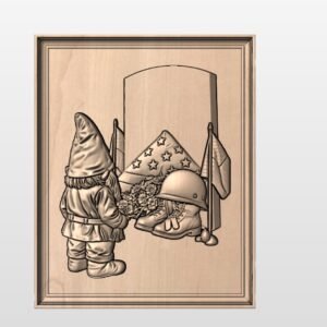 "Gnome Soldier Memorial in frame" STL