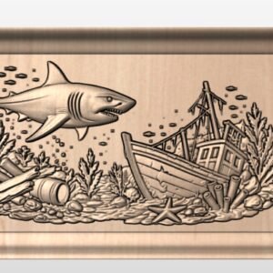 "Shark in a rectangular frame" STL