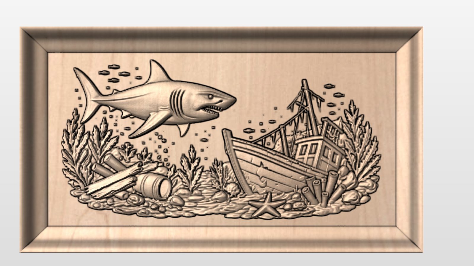“Shark in a rectangular frame” STL